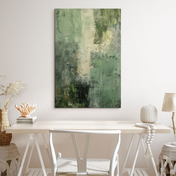 Canvas Schilderijen Canvas Schilderijen Groen-wit schilderij (Artikelnummer: s47477)