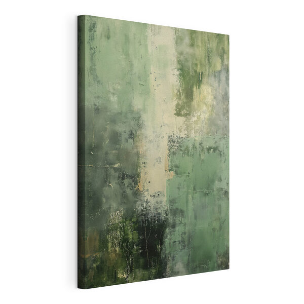 Canvas Schilderijen Groen-wit schilderij