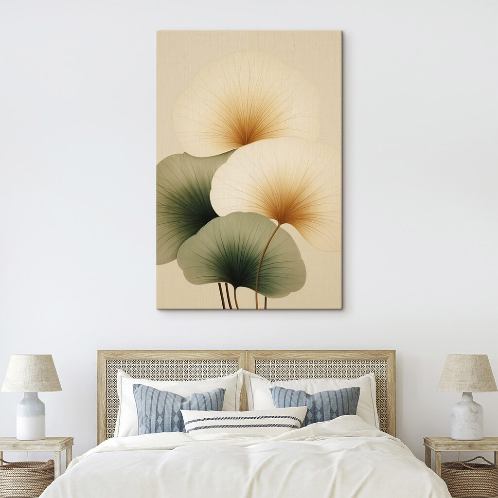 Delicate leaves, soft earth tones