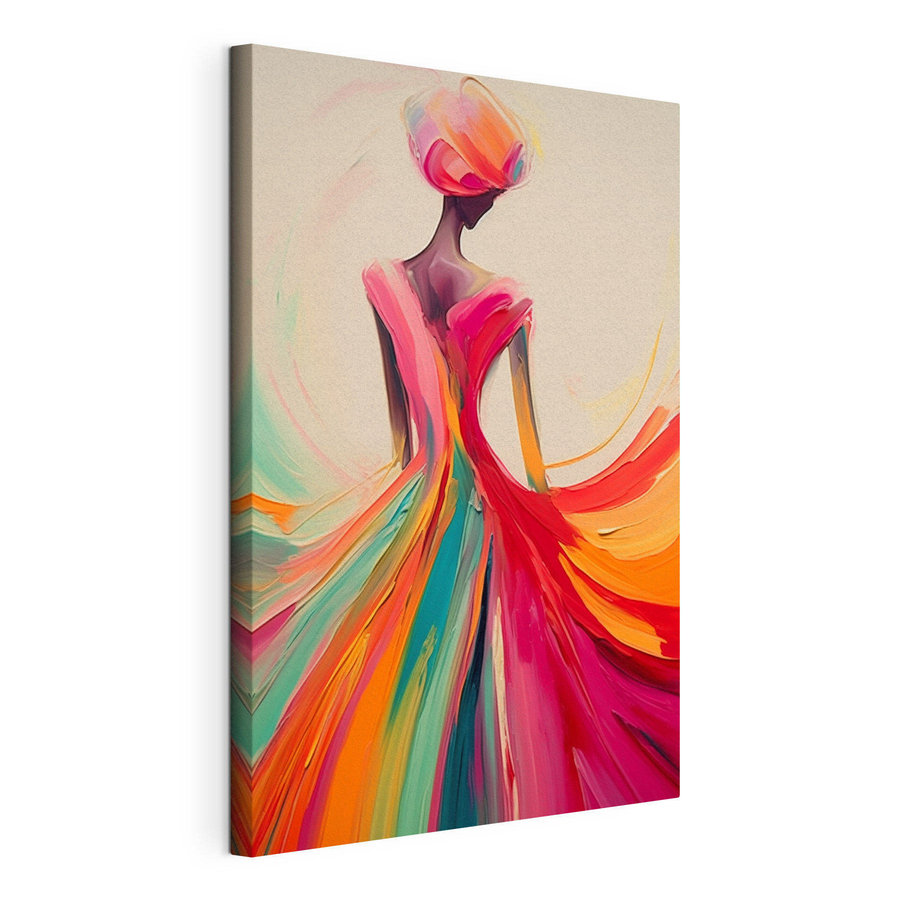 Painting of a woman in a dress Painting of a woman in a dress