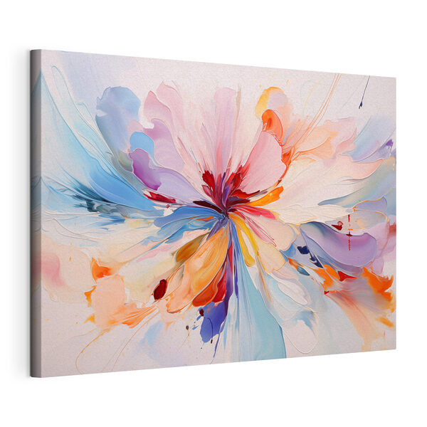 Kleurrijke bloem met krullen Canvas Schilderijen Kleurrijke bloem met krullen