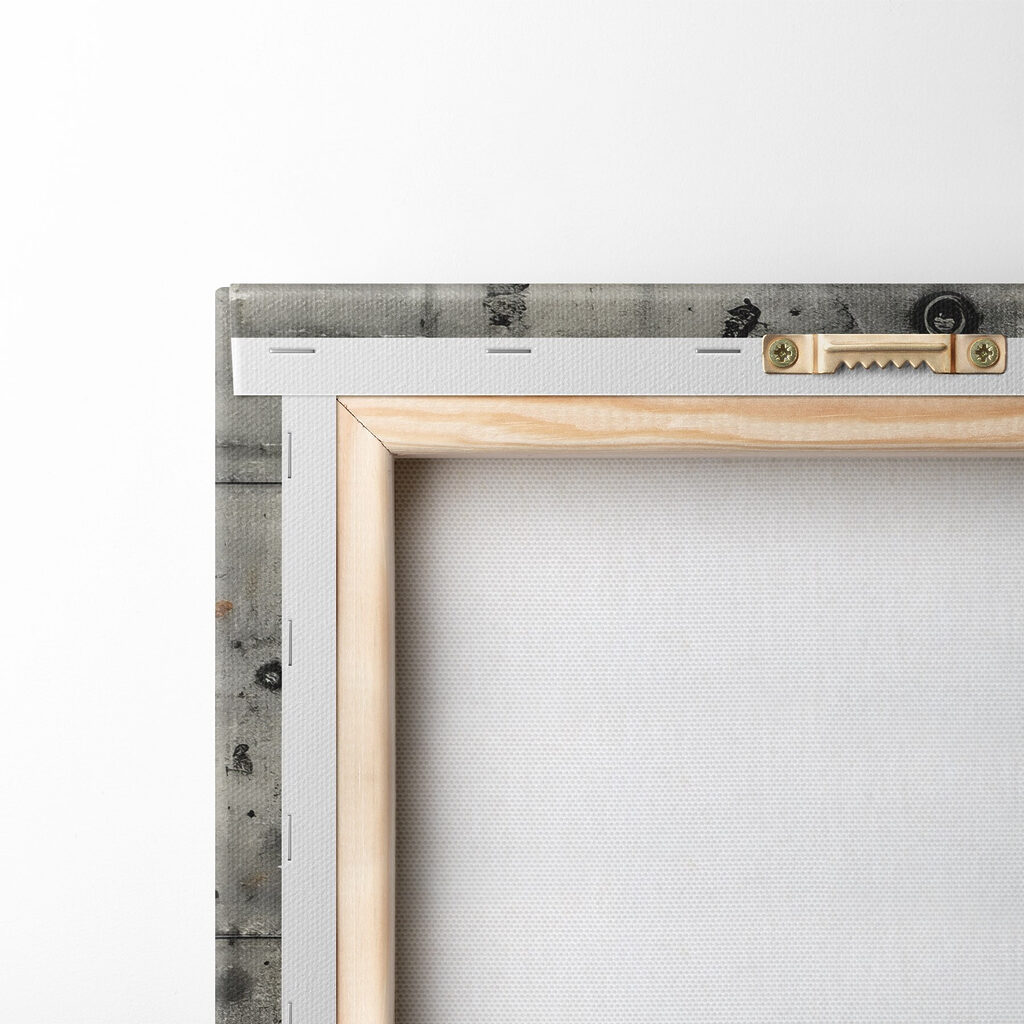 Black and white wall with rust stains