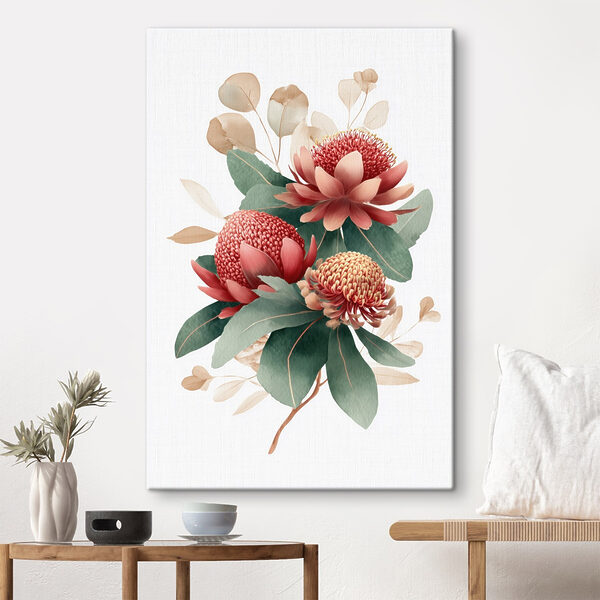 Canvas Schilderijen Canvas Schilderijen Levendige bloemen tegen een lichte achtergrond (Artikelnummer: s46955)