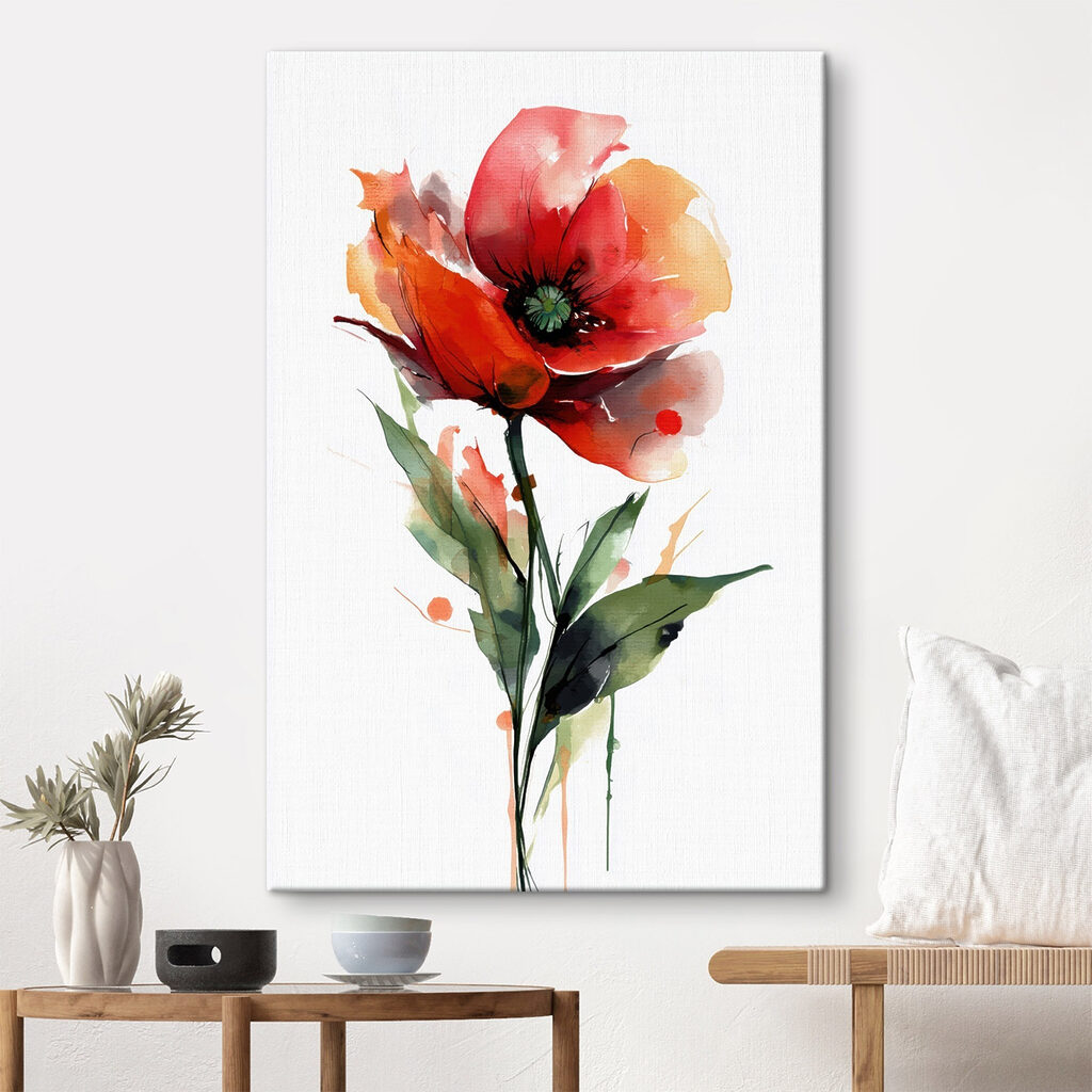 Watercolor painting of a flower