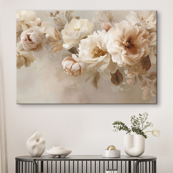 Canvas Schilderijen Canvas Schilderijen Zachte bloemen in ingetogen tinten (Artikelnummer: s47702)
