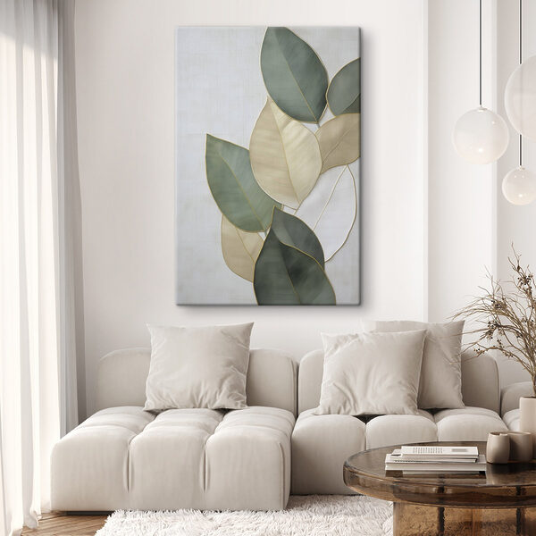 Group of leaves on a white surface Group of leaves on a white surface