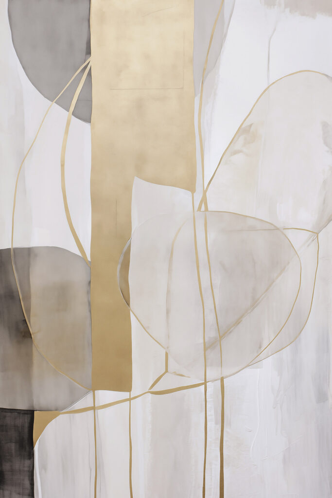 Painting of a white and grey art