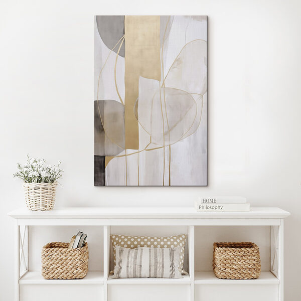 Painting of a white and grey art