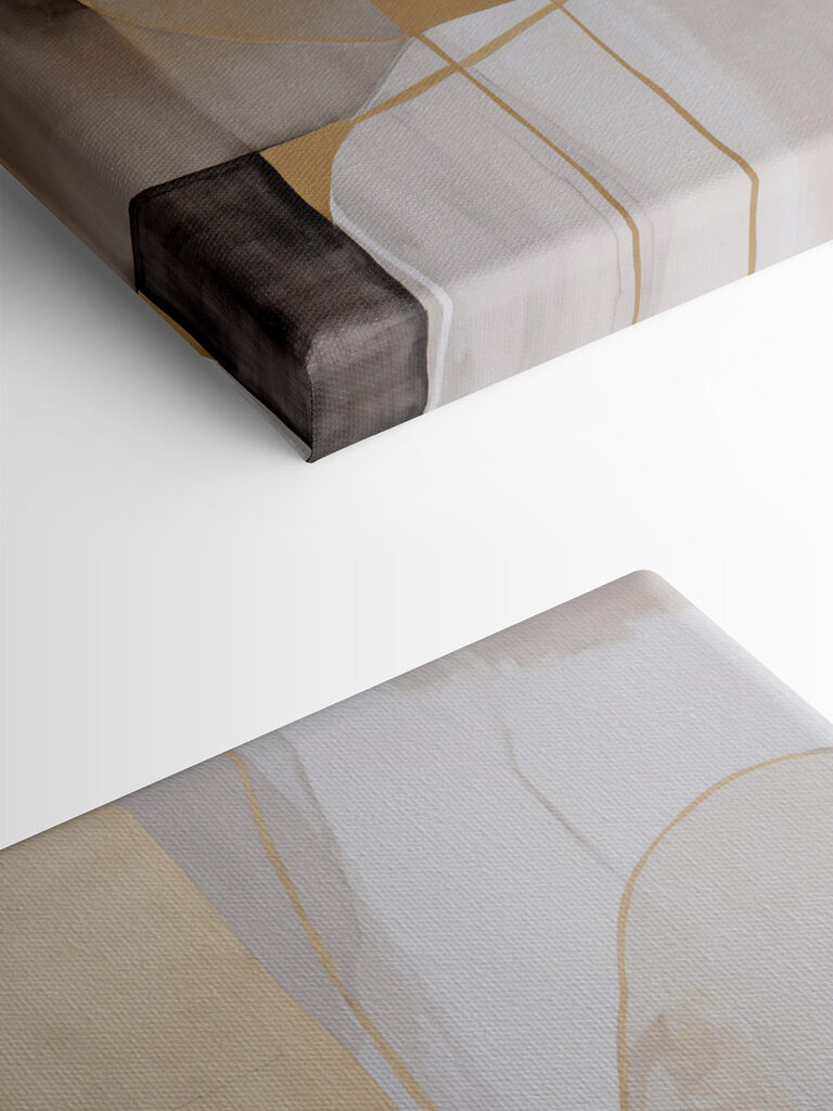 Painting of a white and grey art