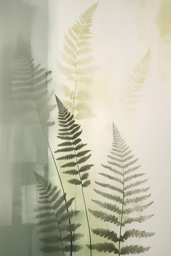 Fern leaves on a white background