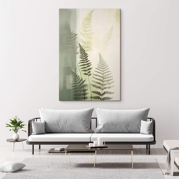 Fern leaves on a white background