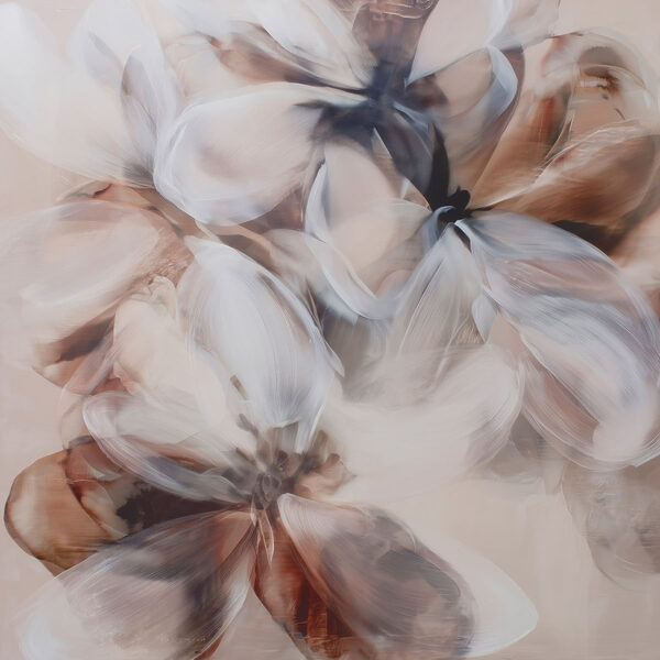 Painting of flowers on a white surface Painting of flowers on a white surface