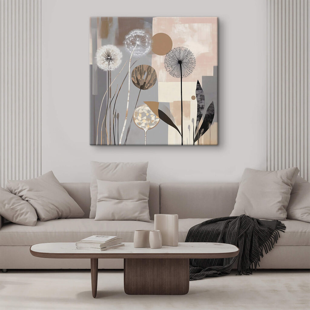 Painting of dandelions and plants Painting of dandelions and plants