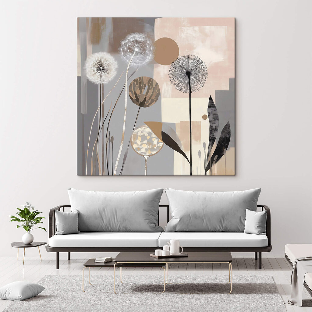 Painting of dandelions and plants Painting of dandelions and plants