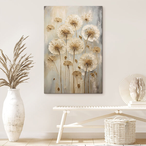 Canvas Schilderijen Canvas Schilderijen Schilderij van bloemen op een grijze achtergrond (Artikelnummer: s47282)