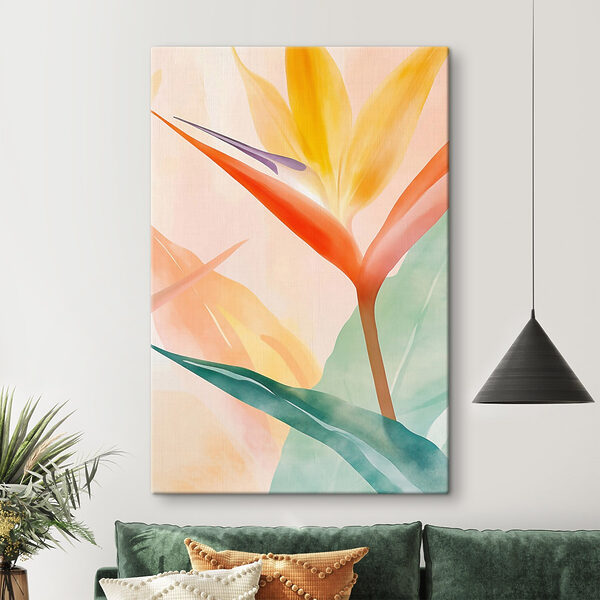 Canvas Schilderijen Levendige kleuren van tropisch gebladerte
