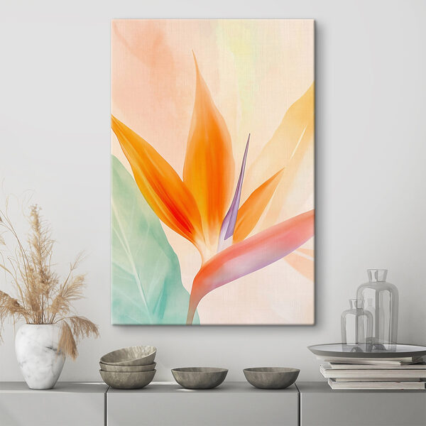 Canvas Schilderijen Levendige bloemen in zachte pasteltinten