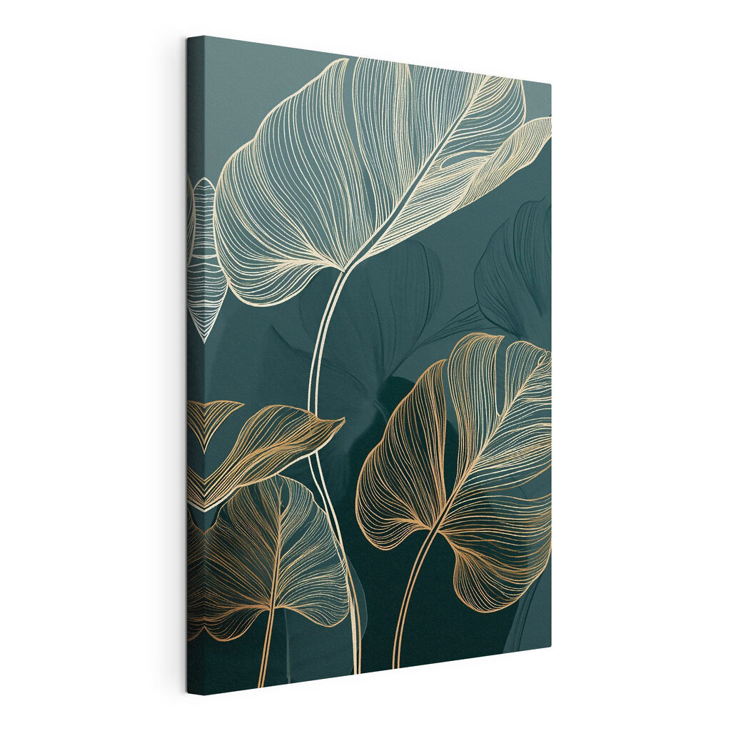 Elegant leaves on dark background