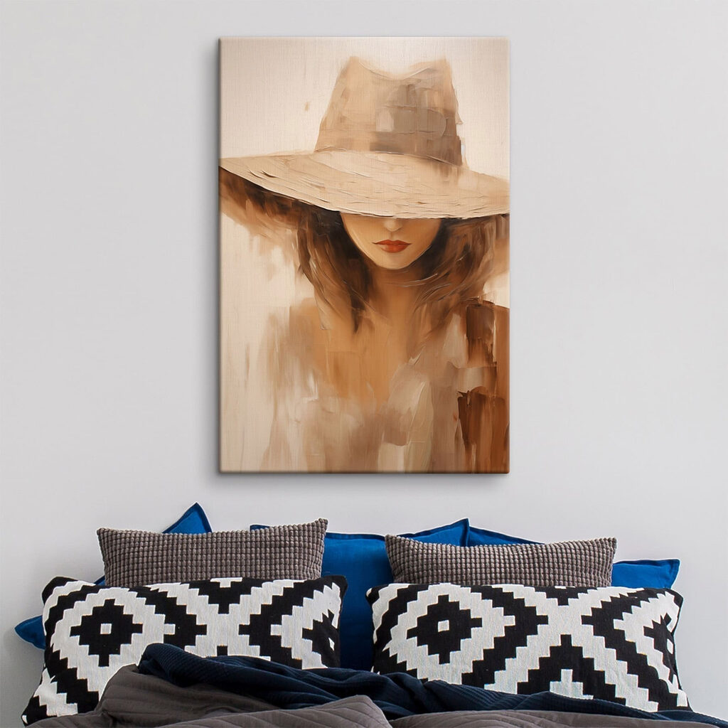 Painting of a woman wearing a hat