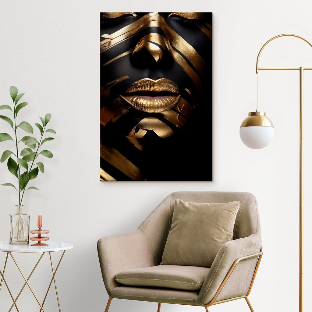- Striking face art and bold lines