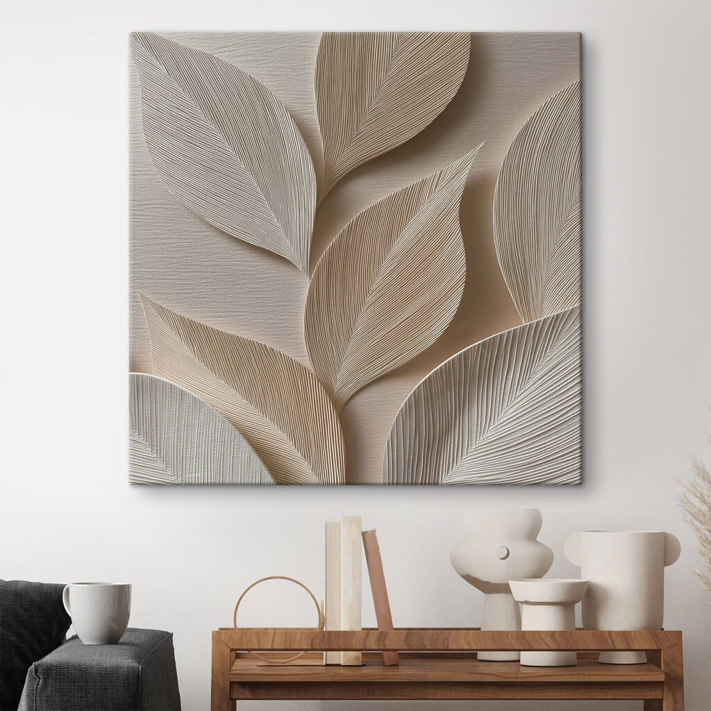 Elegant leaf patterns in neutral tones