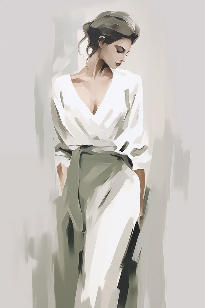 Woman in a white robe Woman in a white robe