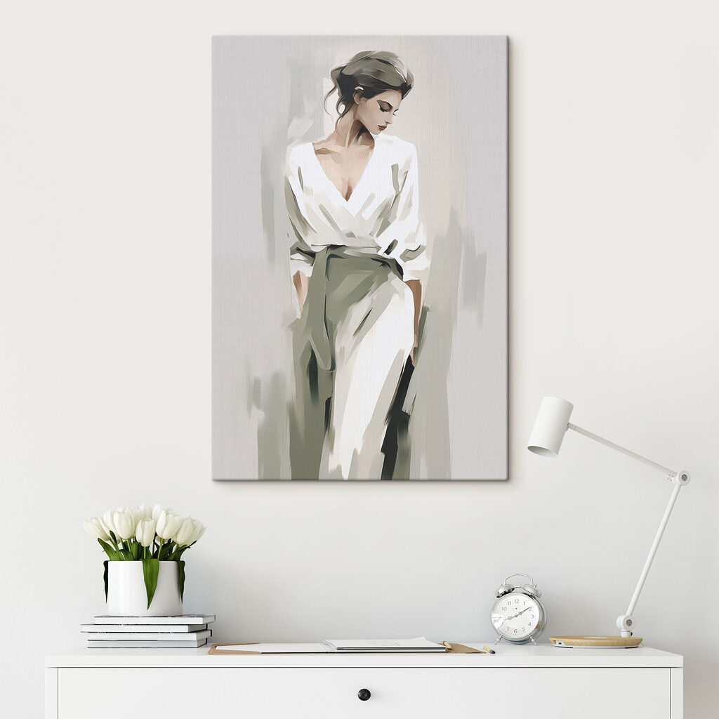 Woman in a white robe Woman in a white robe
