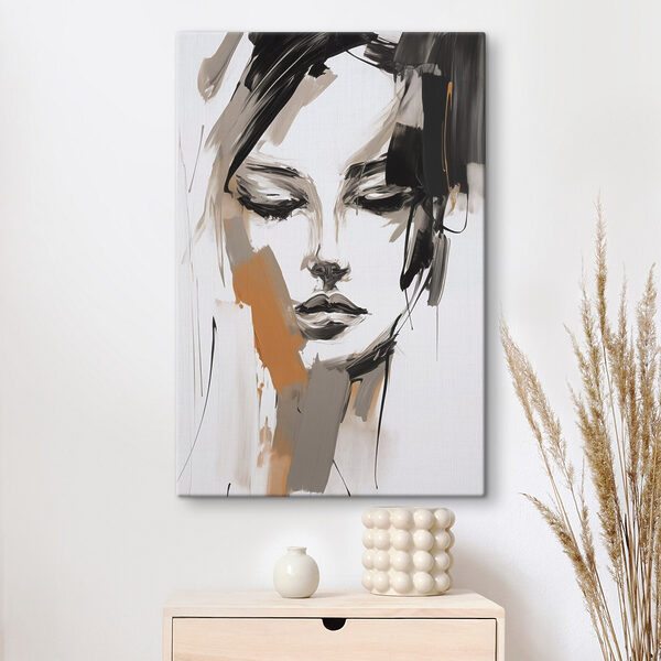 Canvas Schilderijen Schilderij van het gezicht van een vrouw