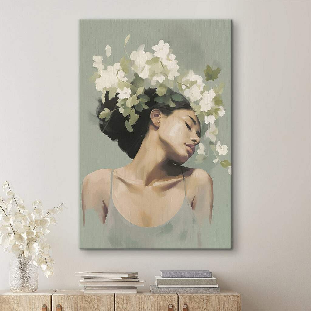 Woman with flowers in her hair