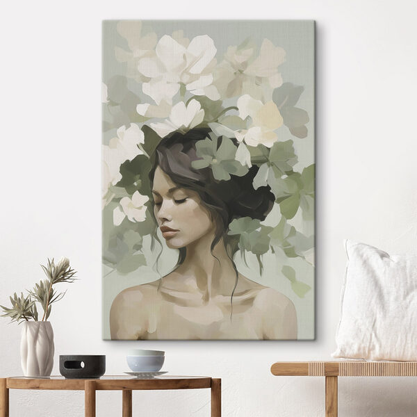 Woman with flowers on her head Woman with flowers on her head