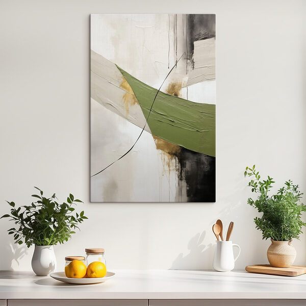 Canvas Schilderijen Canvas Schilderijen Schilderij van een groene en zwarte lijn (Artikelnummer: s47812)