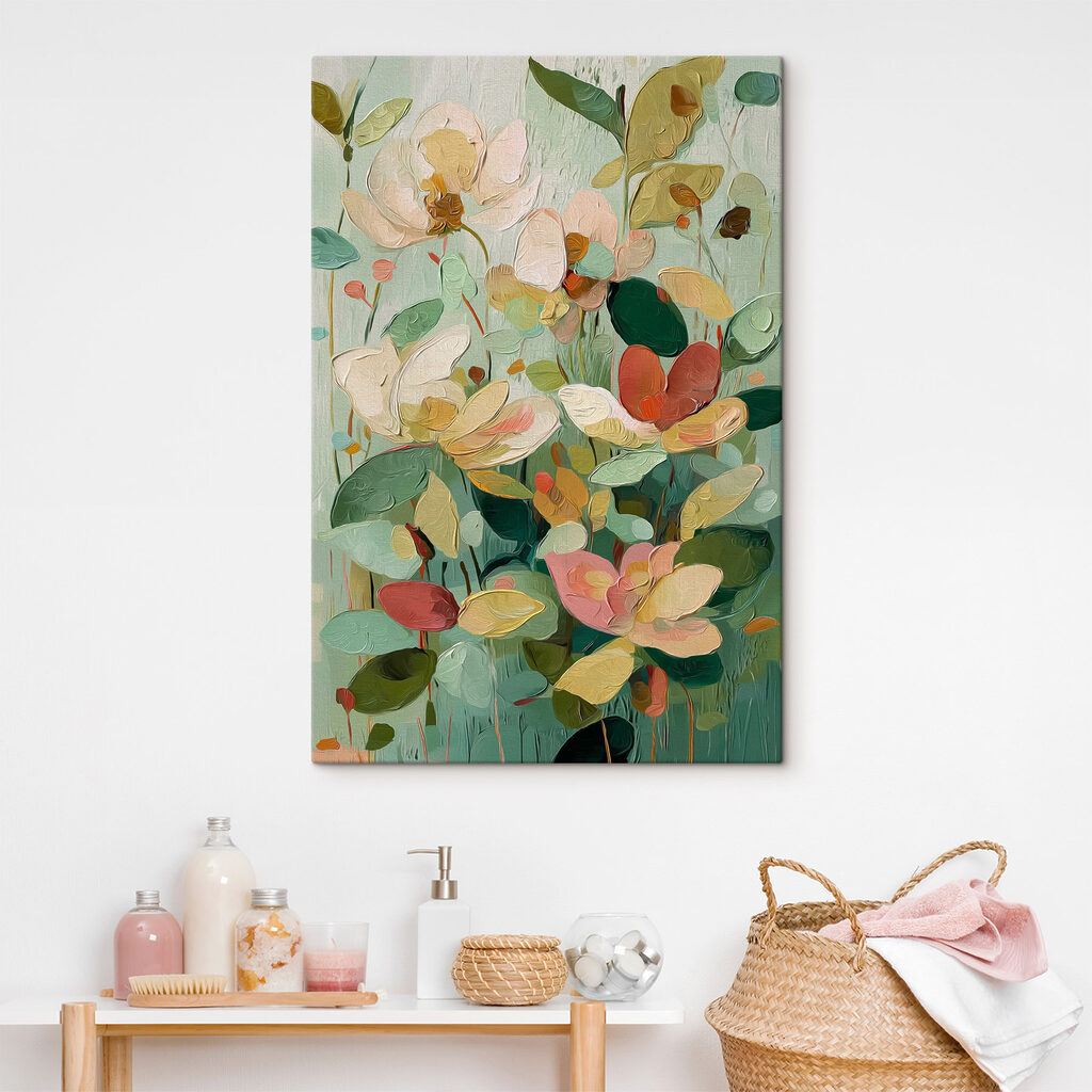 Painting of flowers and leaves