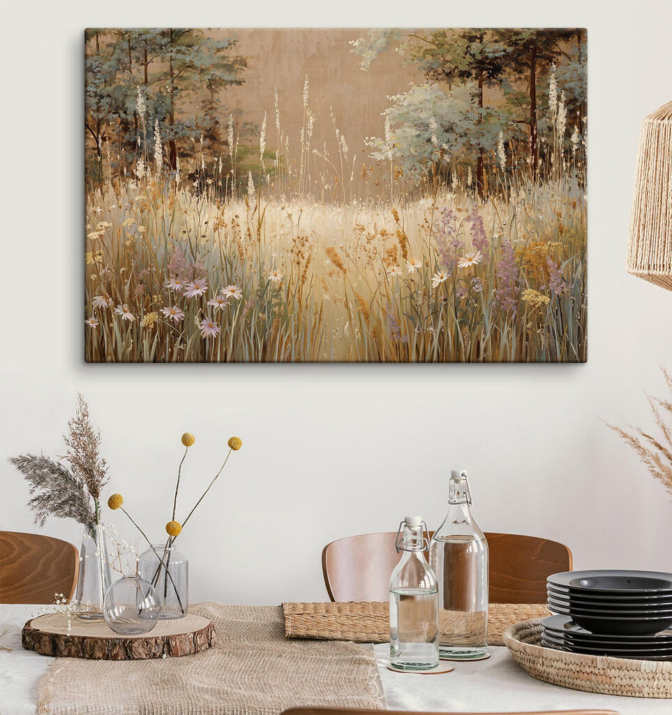 Painting of a field of flowers Painting of a field of flowers