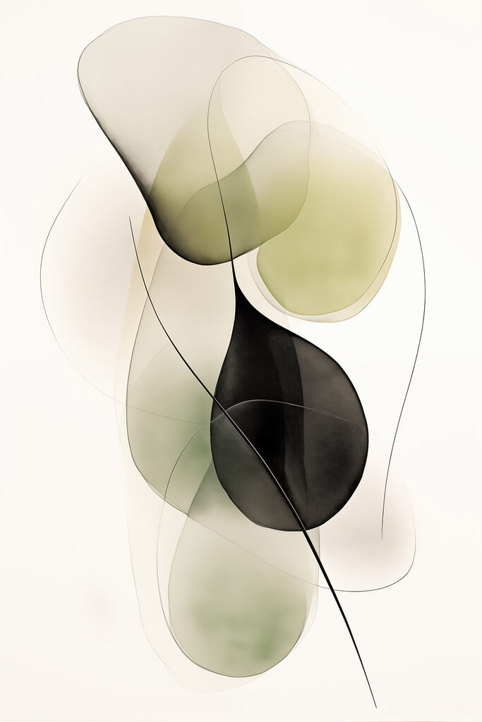 Fluid shapes in soft colors blend