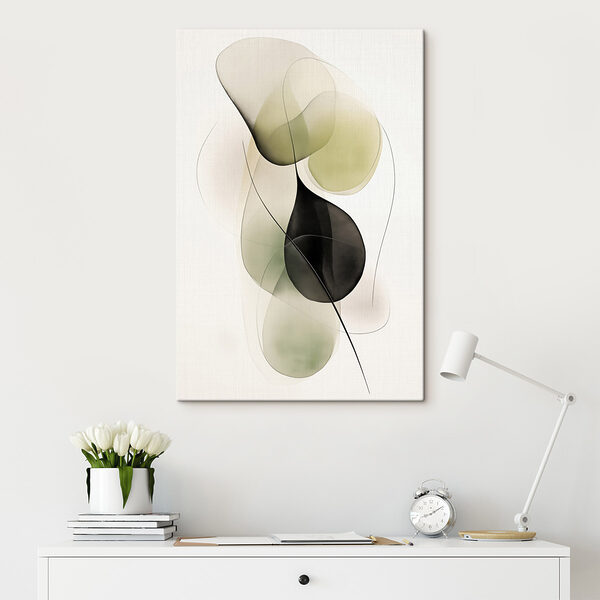 Canvas Schilderijen Canvas Schilderijen Vloeiende vormen in zachte kleuren vloeien in elkaar over (Artikelnummer: s47925)