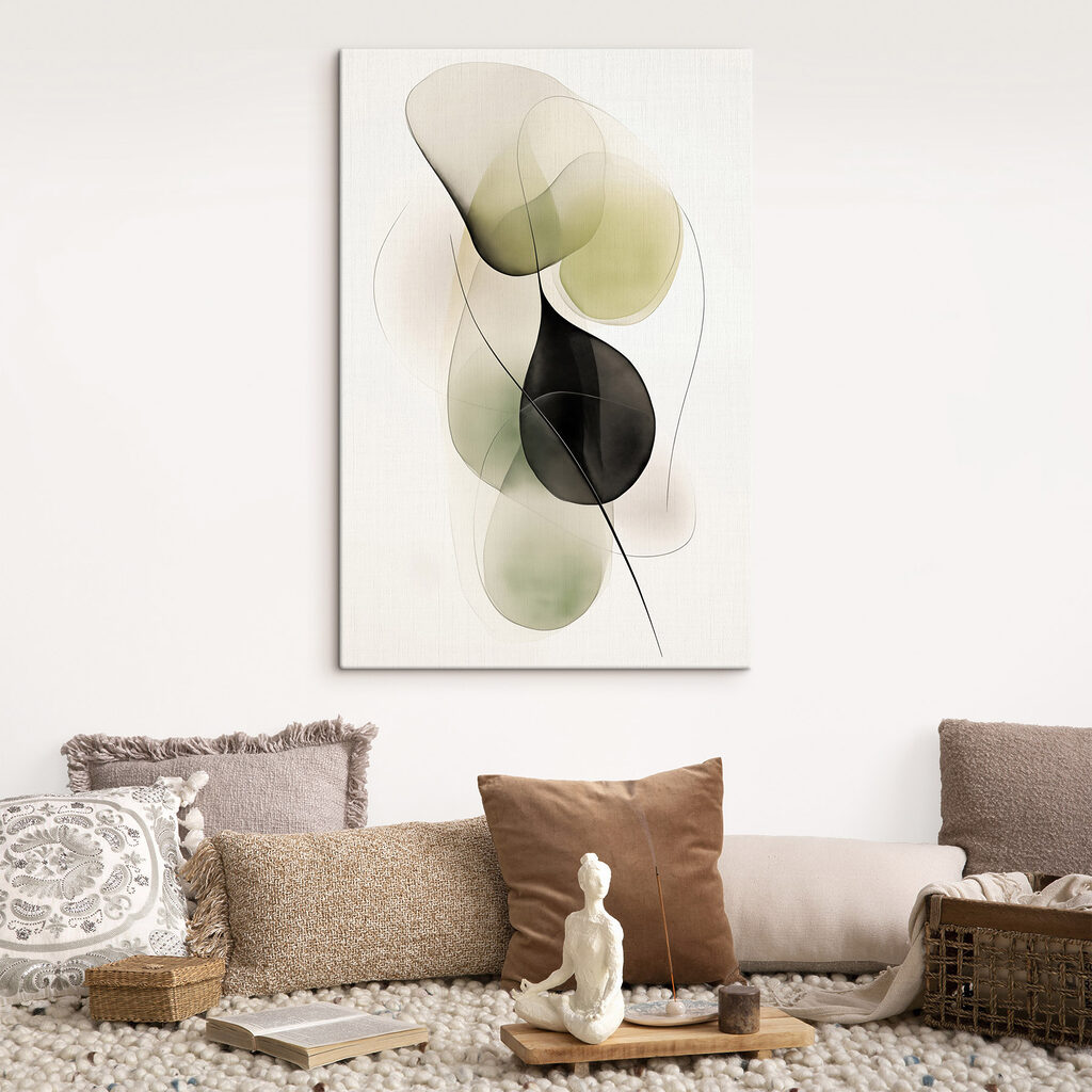 Fluid shapes in soft colors blend