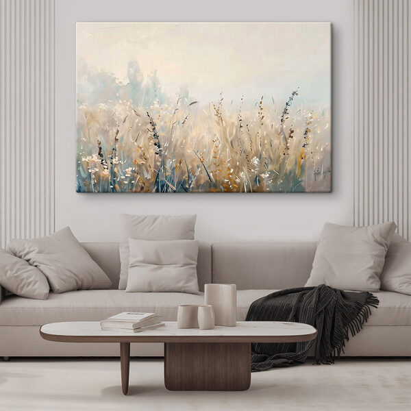 Canvas Schilderijen Schilderij van een grasveld