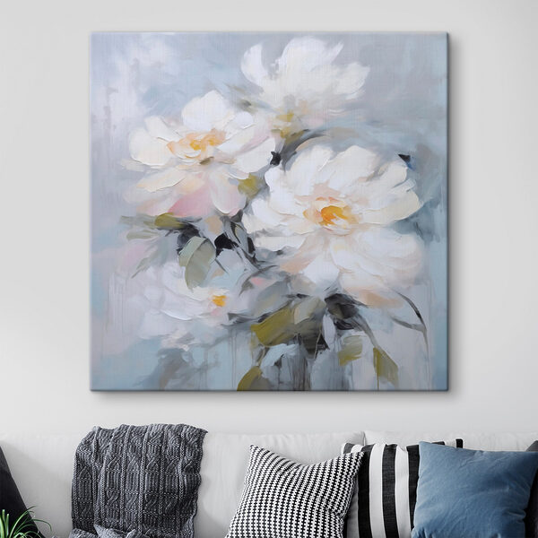 Canvas Schilderijen Canvas Schilderijen Schilderij van witte bloemen (Artikelnummer: s48047)