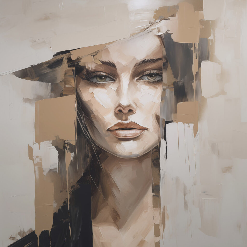 Painting of a woman's face