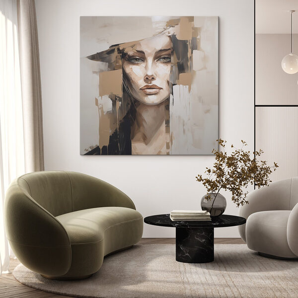 Canvas Schilderijen Canvas Schilderijen Schilderij van het gezicht van een vrouw (Artikelnummer: s48051)