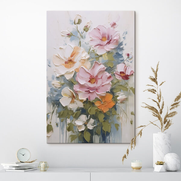 Canvas Schilderijen Canvas Schilderijen Schilderij van bloemen op een witte ondergrond (Artikelnummer: s48057)