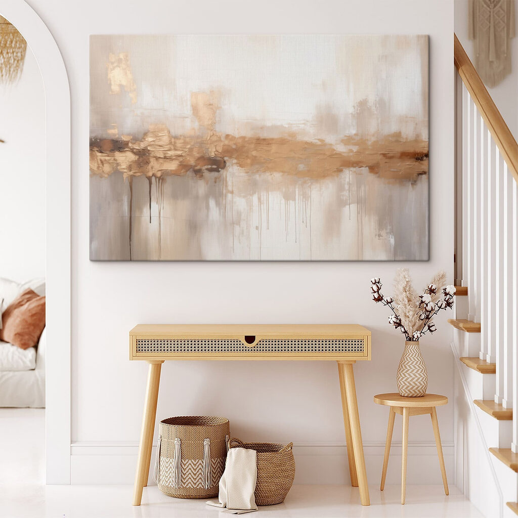 Painting of a white wall with brown paint dripping down Painting of a white wall with brown paint dripping down