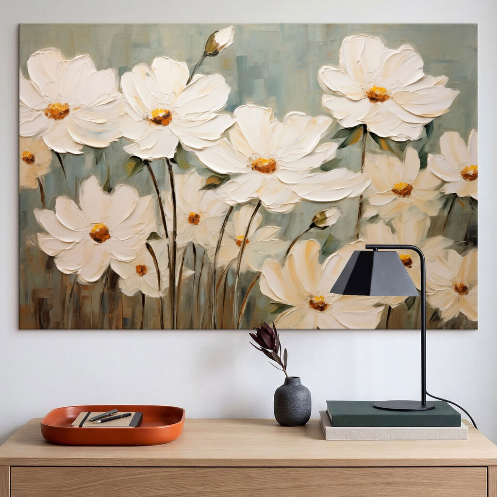 Painting of white flowers