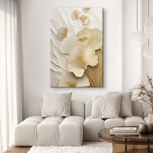 Canvas Schilderijen Verfijnde bloemmotieven in zachte tinten
