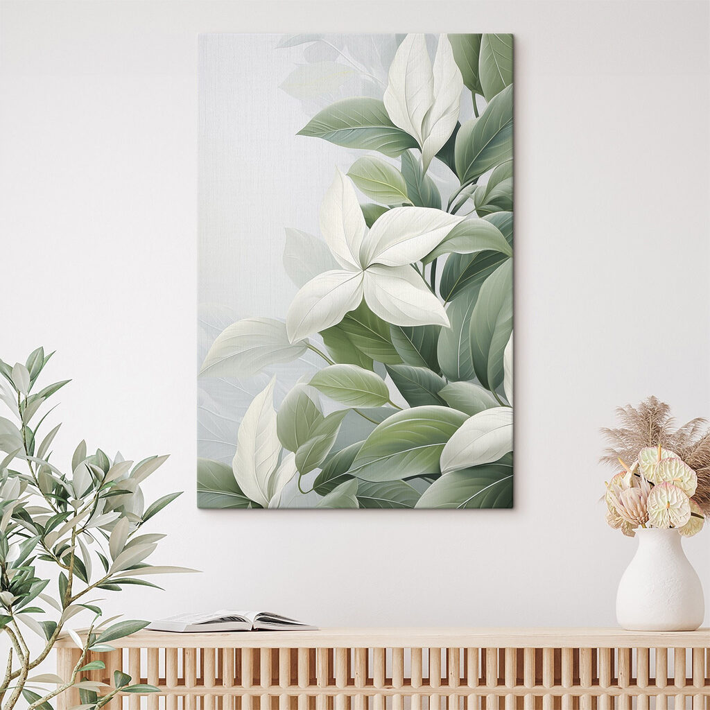 Delicate leaves in soft hues