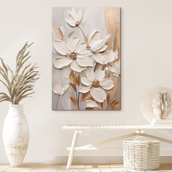 Canvas Schilderijen Canvas Schilderijen Schilderij van witte bloemen (Artikelnummer: s47873)