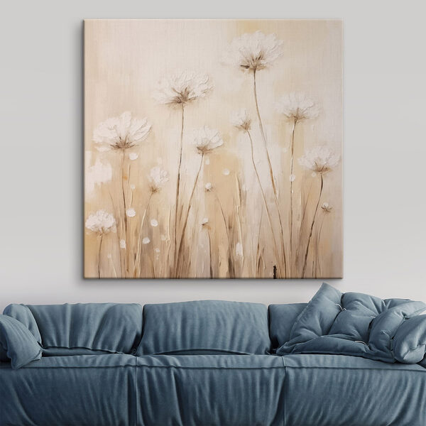 Canvas Schilderijen Canvas Schilderijen Schilderij van bloemen op een muur (Artikelnummer: s48154)
