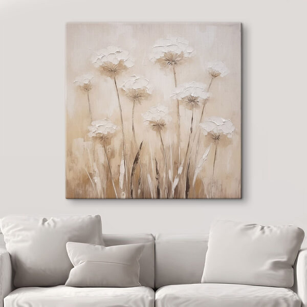 Canvas Schilderijen Canvas Schilderijen Schilderij van bloemen op een muur (Artikelnummer: s48155)