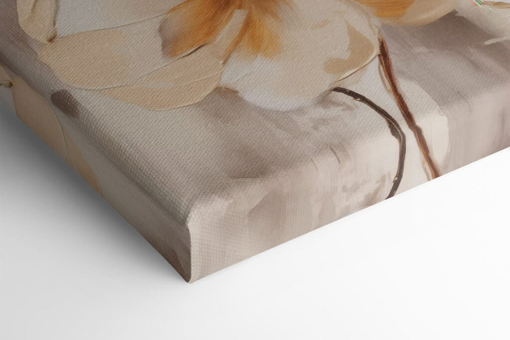Painting of flowers on a white surface