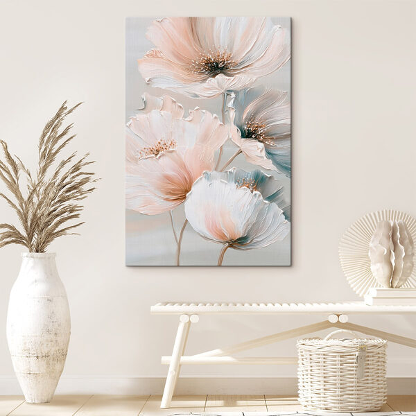 Canvas Schilderijen Canvas Schilderijen Verfijnde bloemen in zachte pasteltinten (Artikelnummer: s47961)